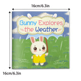 Bunny-themed weather recognition book for preschool nature learning