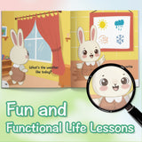 Children's bunny weather book for observation nature words and family reading