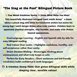 The Stag at the Pool English-Spanish Fable Book product image 7 showing printed book details for screen-free reading and learning