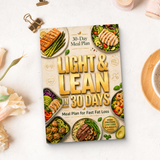 Additional product mockup of Light and Lean in 30 Days meal plan guide