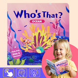 Who's That Ocean Push Slide Board Book product image 7 showing printed book details for screen-free reading and learning