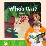Who's That Forest Push Slide Board Book product image 7 showing printed book details for screen-free reading and learning