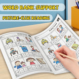 CVC Phonics Activity Workbook for Kids, Blending Words, Missing Sounds, Read and Find Practice, Early Reading, Spelling Skills, Kindergarten Literacy Learning Book