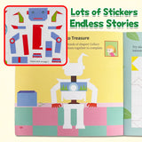 Children Sticker Art Book: Robot Scene Builder product image 6 showing printed book details for screen-free reading and learning