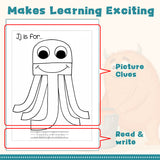 Alphabet Activity Workbook for Kids, Letter Recognition, Beginning Sound Practice, Picture-Word Learning, Coloring Fun, Preschool Early Literacy and Handwriting Readiness Book