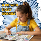 Sight word workbook with CVC spelling scoops and phonics practice