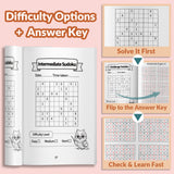 Brainy Sudoku Books: Travel-Friendly Logic Set product image 10 showing printed book details for screen-free reading and learning