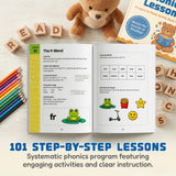 101 Fun Phonics Lessons Learn to Read Activity Book for Kids product image 7 showing printed book details for screen-free reading and learning