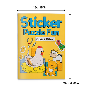 Farm animal sticker puzzle activity book for kids with observation games