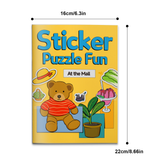 Shopping theme sticker puzzle activity book for kids with mall scenes