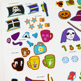 Children's decorate-and-match sticker book for imaginative play