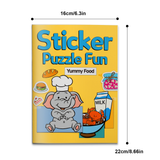 Food theme sticker puzzle book for kids with matching games