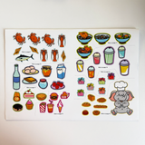 Ages 3-6 yummy food sticker book for observation and fine motor skills