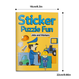 Career theme sticker puzzle book for kids with worker characters