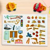 Printed preschool community helpers activity book with stickers