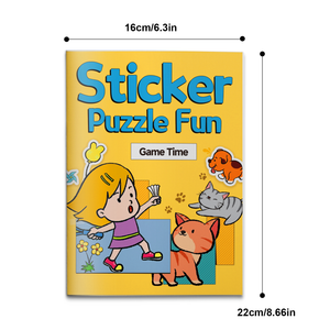Pet theme sticker puzzle book for kids with animal friends