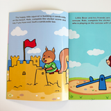 Printed preschool sticker activity book for pets matching and observation