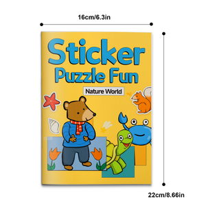 Nature theme sticker puzzle book for kids with animals and outdoor scenes