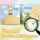 Children's bunny book for where words visual learning and family reading