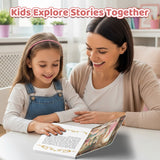 Adult and child exploring Sleeping Beauty classic fairy tale together