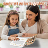 Adult and child exploring The Elves and the Shoemaker fairy tale together