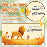 The Lion and the Little Mouse French-English Book product image 7 showing printed book details for screen-free reading and learning
