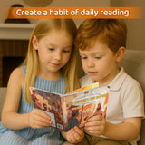 Parent and children reading The Emperor's New Clothes English-Spanish fairy tale
