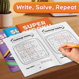Super Sudoku Puzzle Books: Number Grid Logic Set product image 10 showing printed book details for screen-free reading and learning