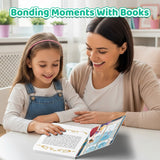 Parent and child reading Snow White classic fairy tale book