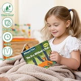 Child reading The Fox Without a Tail English-Spanish picture book