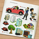 Smart Stickers: The City product image 8 showing printed book details for screen-free reading and learning