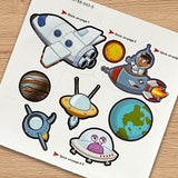 Smart Stickers: Outer Space product image 8 showing printed book details for screen-free reading and learning