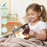 Child reading The Nightingale and the Rose English-Spanish storybook