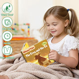 Child reading The Frog and the Ox English-Spanish picture book