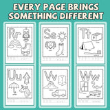 Big Letters Alphabet Tracing product image 7 showing printed book details for screen-free reading and learning