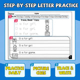Alphabet Worksheets: Trace Read Copy product image 6 showing printed book details for screen-free reading and learning