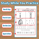Alphabet Worksheets: Classroom Practice product image 8 showing printed book details for screen-free reading and learning