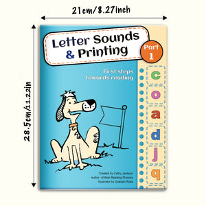 Two book phonics and handwriting workbook set for kids