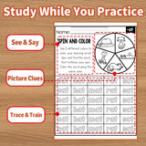 Say Trace Write & Color CVC Words product image 8 showing printed book details for screen-free reading and learning