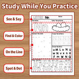Alphabet Work Sheets: Trace Connect Circle product image 8 showing printed book details for screen-free reading and learning