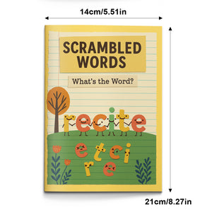Children's sight word spelling practice book with scrambled word puzzles