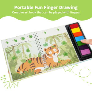 FINGERPRINT ACTIVITIES – ANIMALS: Creative Fingerprint Art Fun for Kids to Make Cute Animal Scenes