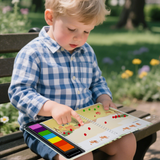 Children's creative art book with animal fingerprint painting pages