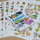 Printed preschool animal sticker set with grassland ocean dinosaur insect and endangered wildlife themes