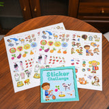 Printed preschool brain booster book with observation sticker challenges