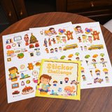 Printed early math readiness book with daily routine sticker challenges