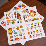 Sticker Challenge: Time and Clock Fun product image 8 showing printed book details for screen-free reading and learning