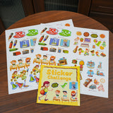 Printed preschool thinking skills book with sticker challenges