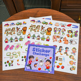 Printed preschool position awareness book with sticker challenges