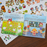 Children's visual problem-solving sticker activity book